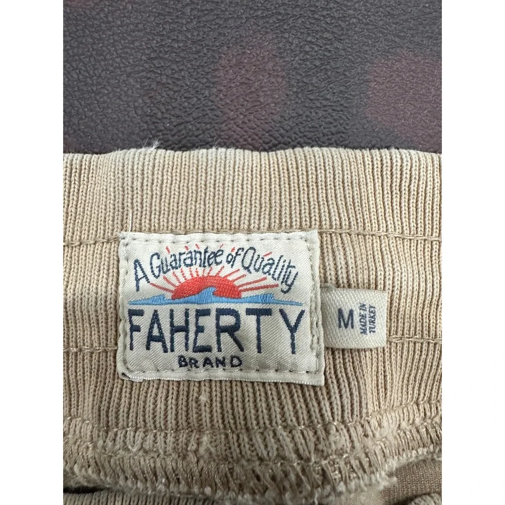 Faherty Arlie Day Pants Womens Medium Tan Khaki Jogger Tapered Stretch Tencel